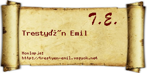 Trestyén Emil névjegykártya