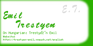 emil trestyen business card